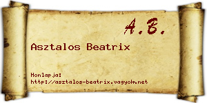 Asztalos Beatrix névjegykártya